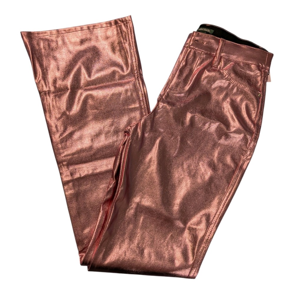 MP. Women's‎ High-Rise Metallic Flare Pants - Wild Fable Pink 0